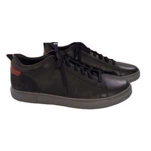 Geox Respira Low Top Leather Black Grey Size 12.5 Sneakers Lace Up EUC Men’s